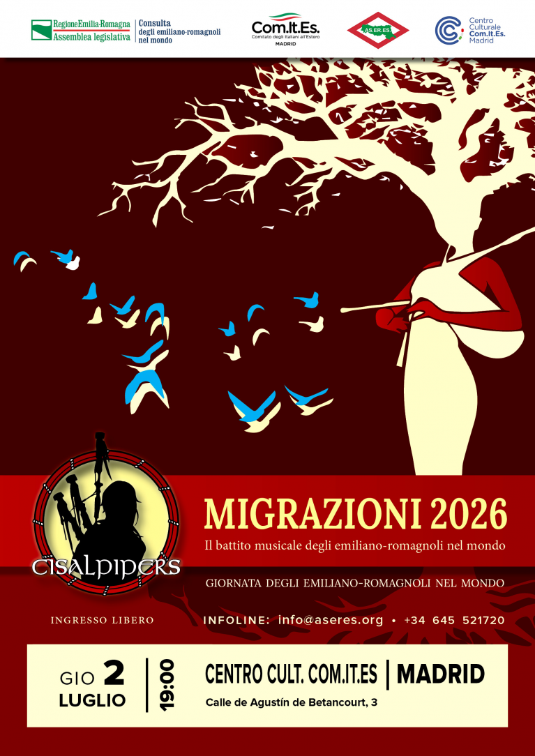 Locandina Migrazioni 2026 Madrid Locandina Migrazioni 2026 Madrid